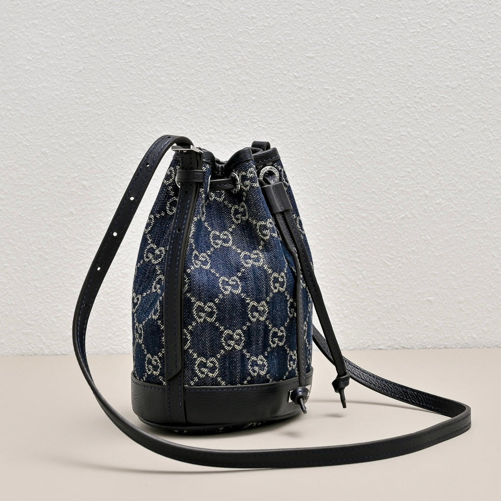 GUCCI Generation GG Denim Bucket Bag-875237